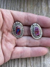 Load image into Gallery viewer, Navajo Pink Dream Mojave &amp; Sterling Silver squoval Stud Earrings