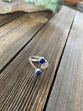 Load image into Gallery viewer, Navajo Lapis Sterling Silver Adjustable Flower Ring