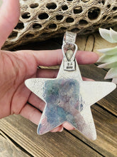 Load image into Gallery viewer, Navajo Turquoise &amp; Sterling Silver Tufa Cast Star Pendant