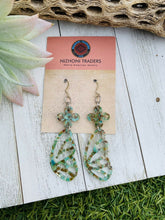 Load image into Gallery viewer, Navajo Turquoise &amp; Resin Butterfly Wing Dangle Earrings
