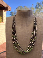 Load image into Gallery viewer, Navajo Sterling Silver &amp; Sonoran Gold Turquoise Beaded 24 Inch Necklace