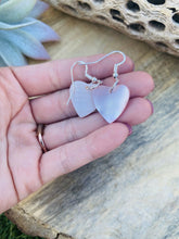 Load image into Gallery viewer, Navajo Mother Of Pearl &amp; Sterling Silver Heart Dangle Earrings