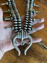 Load image into Gallery viewer, Beautiful Navajo Sterling Silver Squash Naja Blossom Necklace Ruby Haley