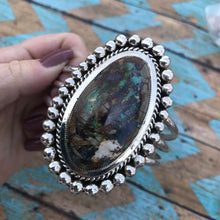 Load image into Gallery viewer, Navajo Azeroite &amp; Sterling Silver Cuff Bracelet Cuff