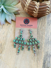 Load image into Gallery viewer, Navajo Sterling Silver And Sonoran Gold Turquoise Dangle Earrings Signed