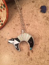 Load image into Gallery viewer, Harold Smith Vintage Navajo Multi Stone Inlay Fetish Bear Pendant Signed