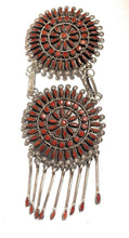 Load image into Gallery viewer, Vintage Zuni Sterling Silver &amp; Coral Pin/ Pendant Signed