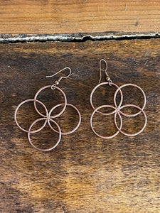 Navajo Copper Butterfly Twist Wire Dangle Earrings