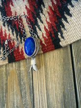 Load image into Gallery viewer, Navajo Sterling Silver &amp; Lapis Blossom Necklace Signed