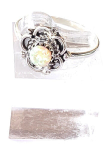 Zuni Sterling Silver & Opal Flower Ring