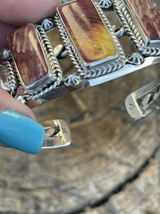 Stunning Navajo Sterling Purple Spiny Cuff Bracelet