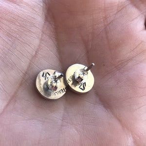 Hopi Sterling Silver Kokopelli Hand Stamped Stud Earrings