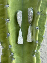 Load image into Gallery viewer, Navajo Fossilized Coral &amp; Sterling Silver Dangle Earrings Signed