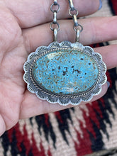 Load image into Gallery viewer, Navajo Sterling Silver &amp; Royston Turquoise Stone Southwest Necklace Signed