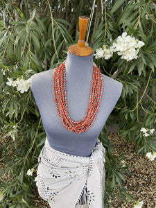 Vintage Old Pawn Navajo Natural Coral Beaded Turquoise & Heishi Necklace