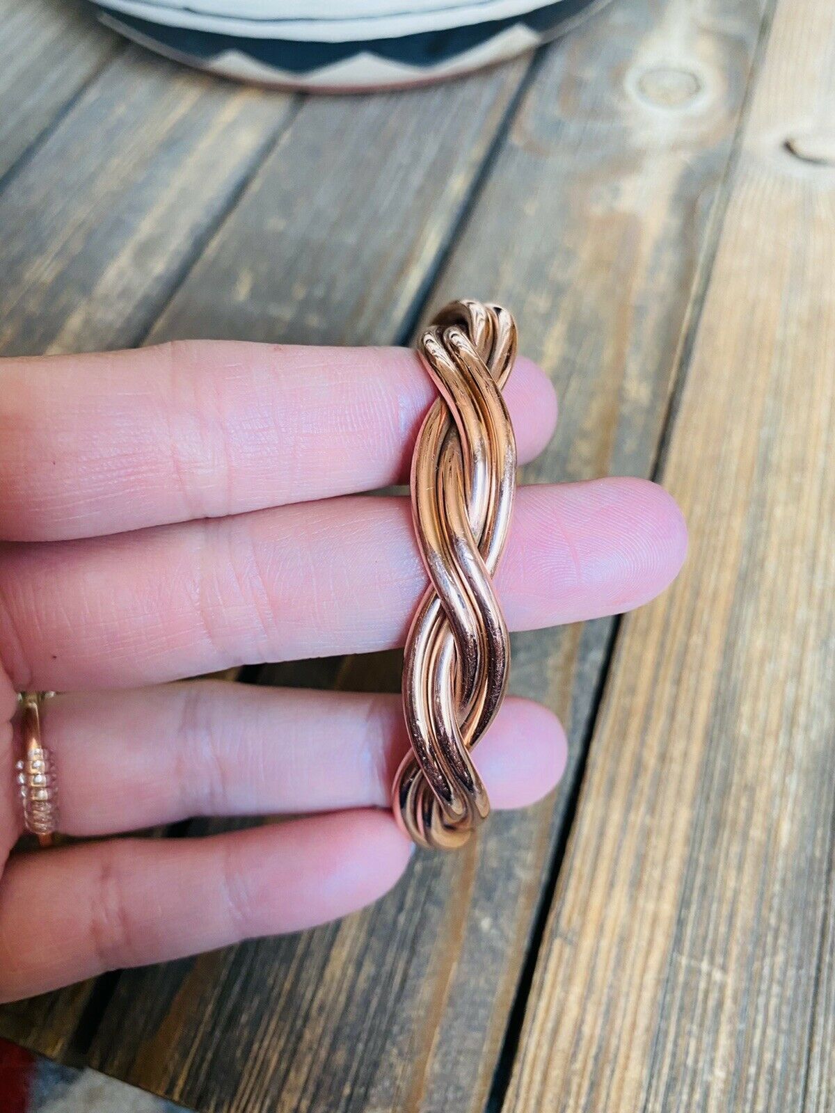 Navajo Copper Over Sterling Hand Twisted Cuff Bracelet