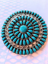 Load image into Gallery viewer, Vintage Jumbo Sterling Silver &amp; Turquoise Pin / Pendant