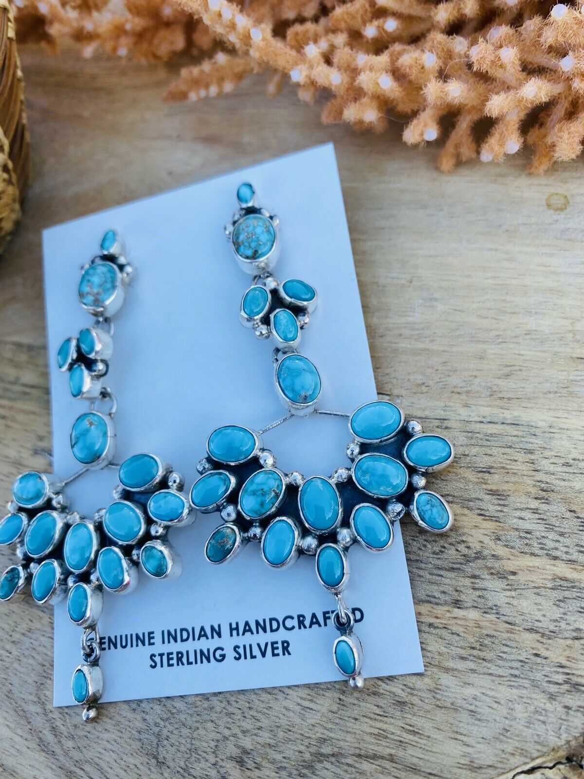Vintage Navajo Turquoise & Sterling Silver Dangle Earrings