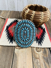 Load image into Gallery viewer, Navajo Old Pawn Vintage Turquoise &amp; Sterling Silver Cluster Cuff Bracelet