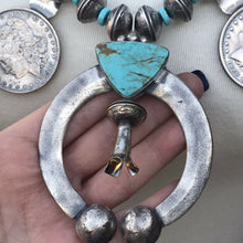 Load image into Gallery viewer, James McCabe Navajo Silver Turquoise Coin Necklace Set
