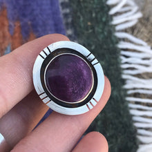 Load image into Gallery viewer, Navajo Purple Spiny Oyster &amp; Sterling Silver Ring Size 5.5 Signed &amp; Stamped