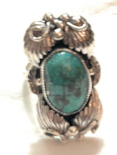 Load image into Gallery viewer, Navajo Southwest Styling Turquoise &amp; Sterling Silver Statement Ring Size 9.5