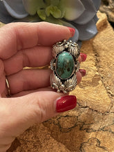 Load image into Gallery viewer, Navajo Southwest Styling Turquoise &amp; Sterling Silver Statement Ring Size 9.5