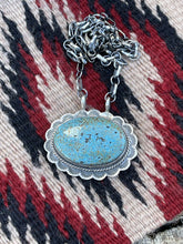 Load image into Gallery viewer, Navajo Sterling Silver &amp; Royston Turquoise Stone Southwest Necklace Signed