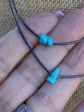 Load image into Gallery viewer, Handmade Sleeping Beauty one Turquoise stone and Sterling Silver Necklace 14 and 16 inch