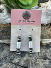 Load image into Gallery viewer, Navajo Sterling Silver Tube Disc Dangle Handmade Earrings