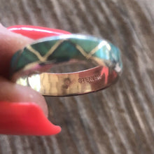 Load image into Gallery viewer, Navajo Sterling Silver Green Opal Stacker Ring
