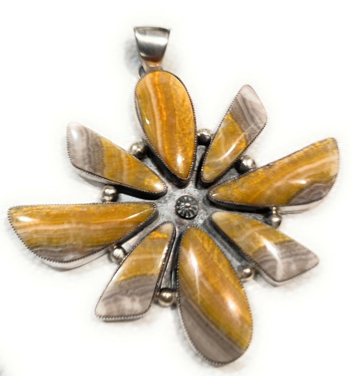 Navajo Sterling Silver Bumblebee Jumbo Cluster Pendant