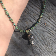 Load image into Gallery viewer, Navajo Sterling Silver Turquoise &amp; Heishi Stone Bead Blossom Necklace