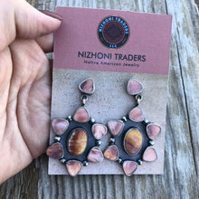 Load image into Gallery viewer, Navajo Spiny &amp; Sterling Silver Dangle Earrings Artist T. Benally