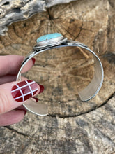 Load image into Gallery viewer, Incredible Navajo Dry Creek Turquoise And Sterling Star Silver Cuff Signed