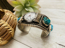 Load image into Gallery viewer, Old Pawn Vintage Navajo Kingman Turquoise &amp; Sterling Silver Watch Cuff