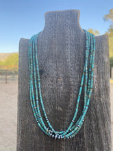 Load image into Gallery viewer, Navajo Turquoise Sterling Silver  Pearl Beaded 17” Necklace 4mm