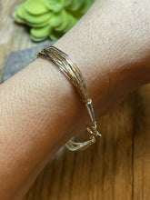 Load image into Gallery viewer, Navajo Delicate Sterling Liquid Silver Two Tone Bracelet