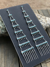 Load image into Gallery viewer, Zuni Turquoise &amp; Sterling Snake Eye Dangles