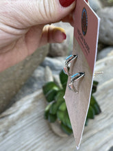 Load image into Gallery viewer, Navajo Sterling Silver &amp; Turquoise Crescent Circle Post Earrings