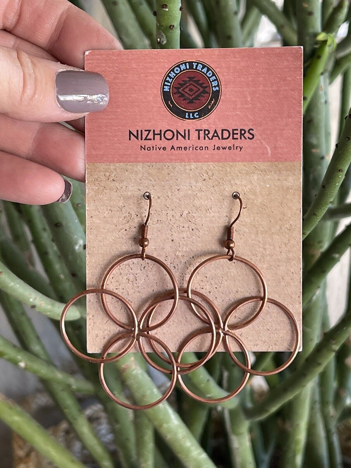 Navajo Copper Butterfly Twist Wire Dangle Earrings