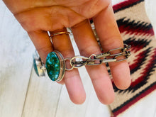 Load image into Gallery viewer, Navajo Sterling Silver &amp; Three Stone Kingman Turquoise Lariat Necklace