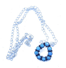 Load image into Gallery viewer, Navajo Sterling Silver &amp; Turquoise Cluster Necklace