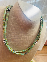 Load image into Gallery viewer, Navajo Turquoise &amp; Sterling Silver Navajo Pearl Beaded Necklace 40 inch