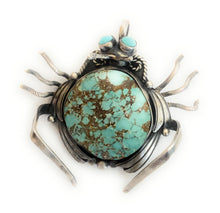 Load image into Gallery viewer, Navajo Sterling Silver &amp; Number 8 Mountain Beetle Turquoise Pendant