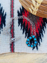Load image into Gallery viewer, Navajo Sterling Silver &amp; Turquoise Cluster Necklace