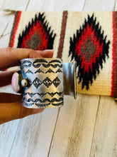 Load image into Gallery viewer, Navajo Queen Pink Conch Shell &amp; Sterling Silver Cuff Bracelet Signed