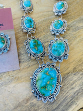 Load image into Gallery viewer, Navajo Sterling Silver &amp; Sonoran Mountain Turquoise Necklace Set
