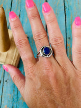 Load image into Gallery viewer, Navajo Sterling Silver &amp; Lapis Ring Size 8.75