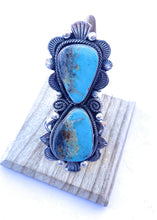 Load image into Gallery viewer, Navajo Kingman Turquoise &amp; Sterling Silver Adjustable Ring